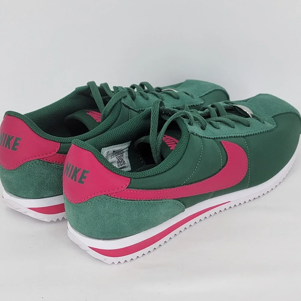 Nike Cortez TXT GS Gorge Green Wild Cherry Pink Sneakers Kids 7Y